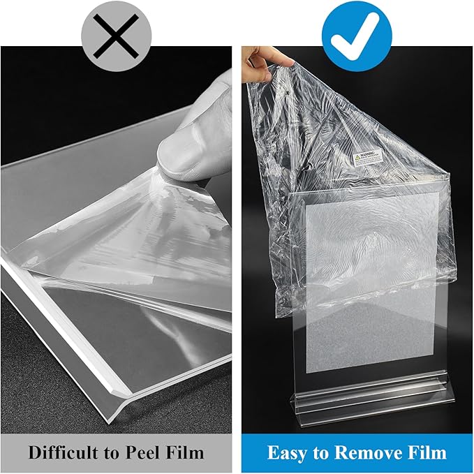 Seencool Acrylic Sign Holder 8.5 x 11 Vertical Double-Sided Flyer Display Stands, Plastic Table Menu Stand, Clear Picture Paper Frames for Office Home Store Restaurant 6Pack