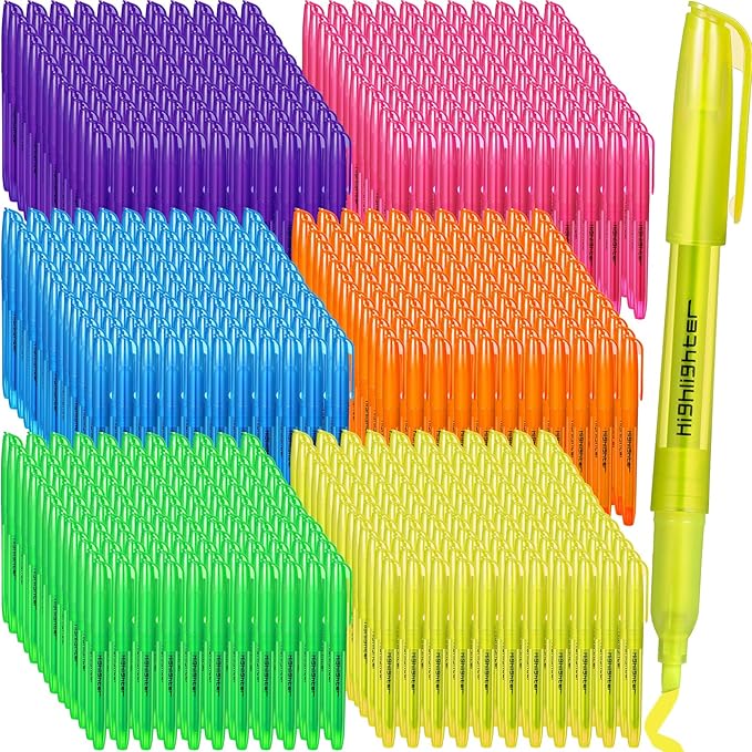 Thenshop 540 Pcs Highlighter Assorted Colors Bulk Colorful Highlighter Markers Bulk Pack Chisel Tip Fluorescent Pens for Office Supplies