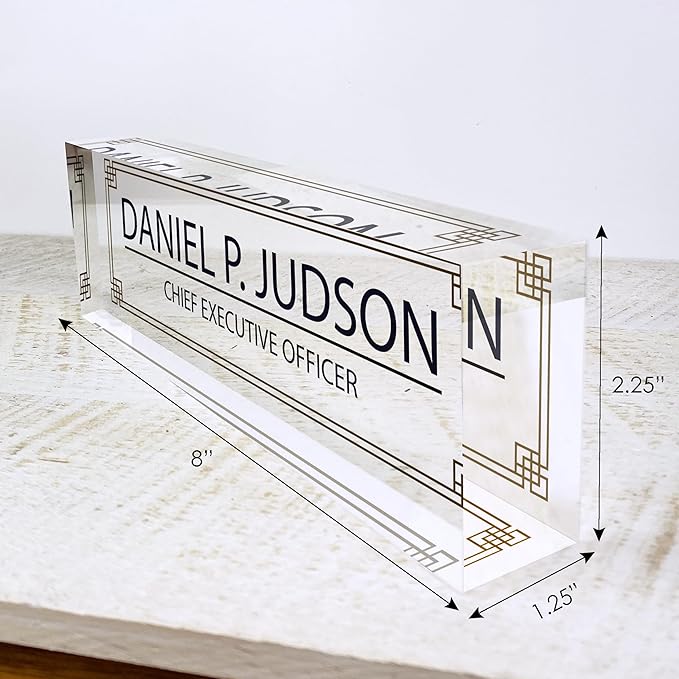 Custom Acrylic Name Plate Personalize Desk Plaque for Office Hospital Teacher Decoration Display