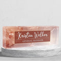 Personalized Name Plates for Desk, Premium Clear Acrylic Desk Name Plate, Custom Name Plate Office Decor for Women, Employee Appreciation Gifts (Pink Marble)