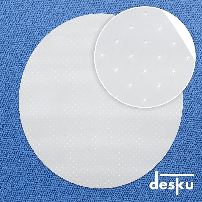 DESKU - Circle Gaming Chair Mat, Computer and Office Chair Mat for Carpet, Clear, 46 Inches, Made in The USA