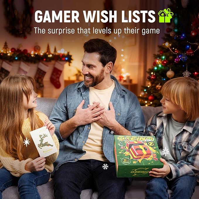 Ozeino Gaming Headset for PC, Ps4, Ps5, Xbox with Christmas Boxes, 7.1 Surround Sound Gaming Headphones with LED Light Over Ear Headphones for Switch, Xbox Series X/S, Laptop