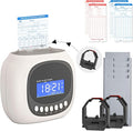 Time Clocks for Employees Small Business, Auto-Align Time Clock, 6 Punches per Day Time Machine | Clock in Machine for Employees with 100 Time Cards, 2 Ink Ribbons(1 Inside) and 1 Rack