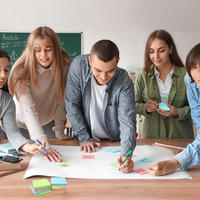 Ayearparty 120 Pads Sticky Notes 3x3 Inch Bright Colors Self Stick Pads Bulk Small Note Pads Memo for Office School Teacher Meeting Home Supplies 50 Sheets/Pad Total 6000 Sheets