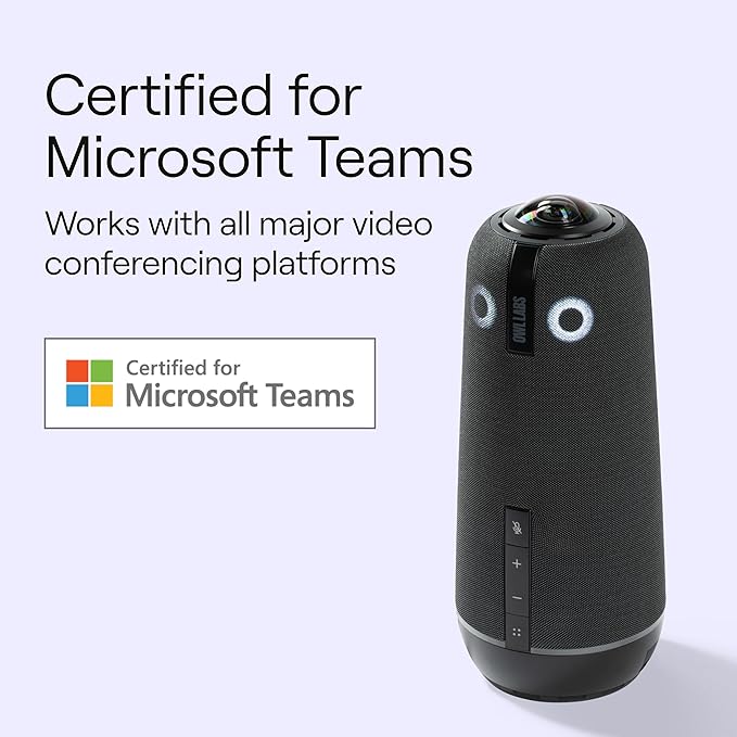 Owl Labs Meeting 4+ Premium Pack - 360 Degree, 4K Smart Video Conference Camera, Microphone, and Speaker (Includes Accessories and Warranty)