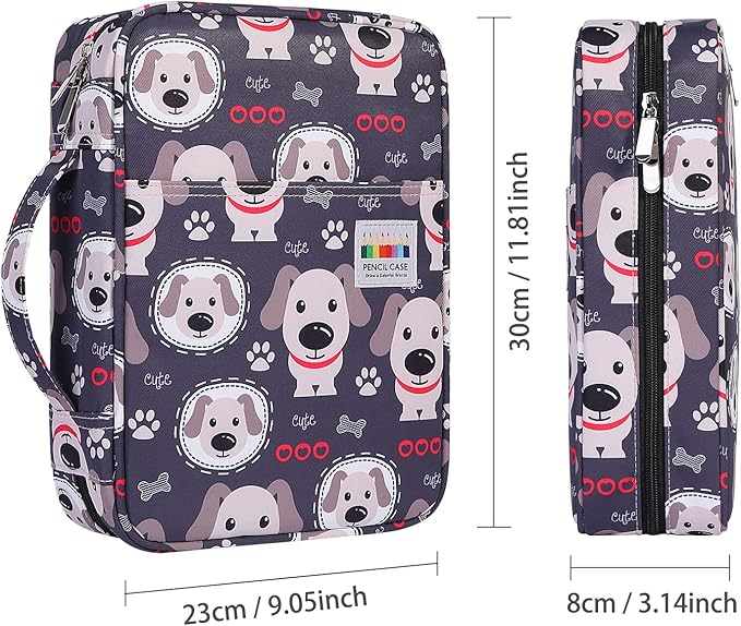 BOMKEE Coloring Pencil Case 220 Slots Pencils/Gel Pens Organizer Waterproof Travel Case Zipper Carrying Portable Pencil Markers Pen Holder Bag for Painter Writers