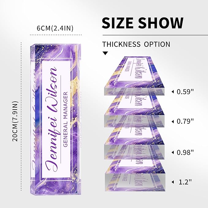 Name Plate for Desk-Personalized Name Plates for Desk-Name Plate Personalized for Office-Gifts for Teacher Boss Employee Appreciation Office Desk Decor (purple C), MYDZBJMT1009