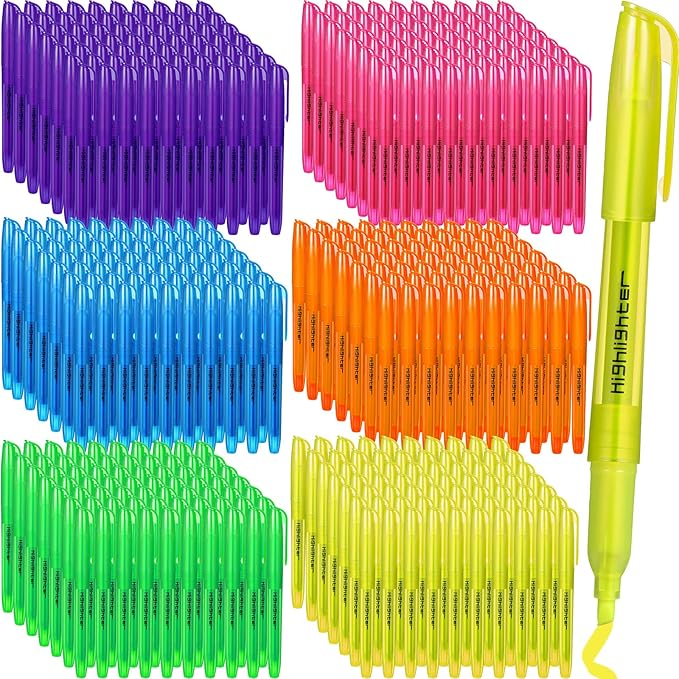 Thenshop 420 Pcs Highlighter Assorted Colors Bulk Colorful Highlighter Markers Bulk Pack Chisel Tip Fluorescent Pens for Office Supplies