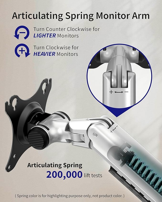 Monitor Wall Mount for Flat or Curved Screens up to 38" Within 25 lbs, Full Motion Adjustable Monitor Arm Wall Mount with Cable Management, VESA 75x75/100x100mm, Silver