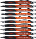 Promotional Pens With your Custom Logo or Text-300 Pack Bulk-for Businesses, Parties, and Events, Custom Printed Metallic/ Colored Click Action Ballpoint Pens, Rubber Grip, Black Ink, Orange Pens