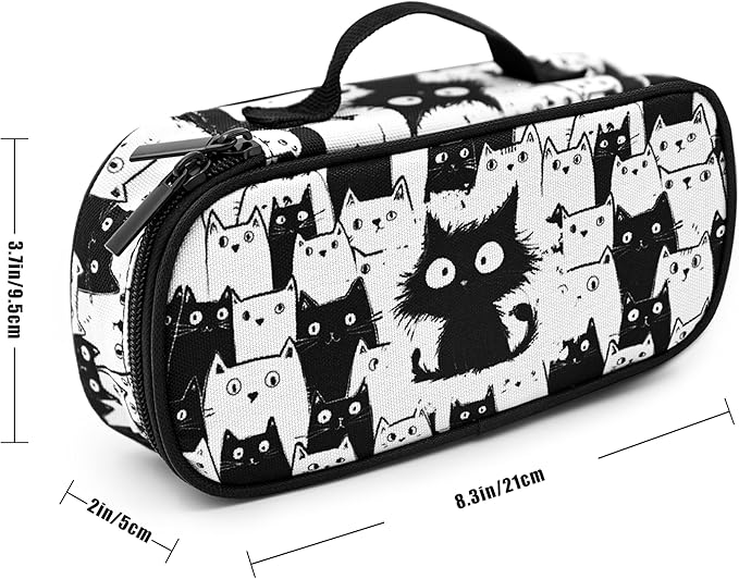 Cat Pencil Case Pencil Pouch Large Capacity Pen Bag School Office Organizer Stationery Storage Box For Girls Boys Teen Kids