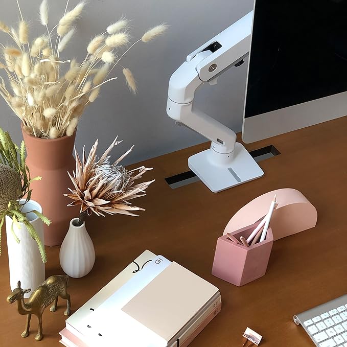 Ergotron – HX Premium Heavy Duty Monitor Arm, Single Monitor VESA Desk Mount – for Flat or Slight Curved Ultrawide Monitors Up to 49 inches, 20 to 42 lbs – Standard Pivot, White