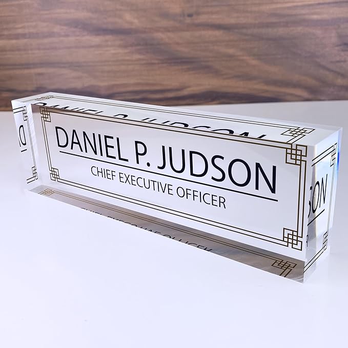 Custom Acrylic Name Plate Personalize Desk Plaque for Office Hospital Teacher Decoration Display