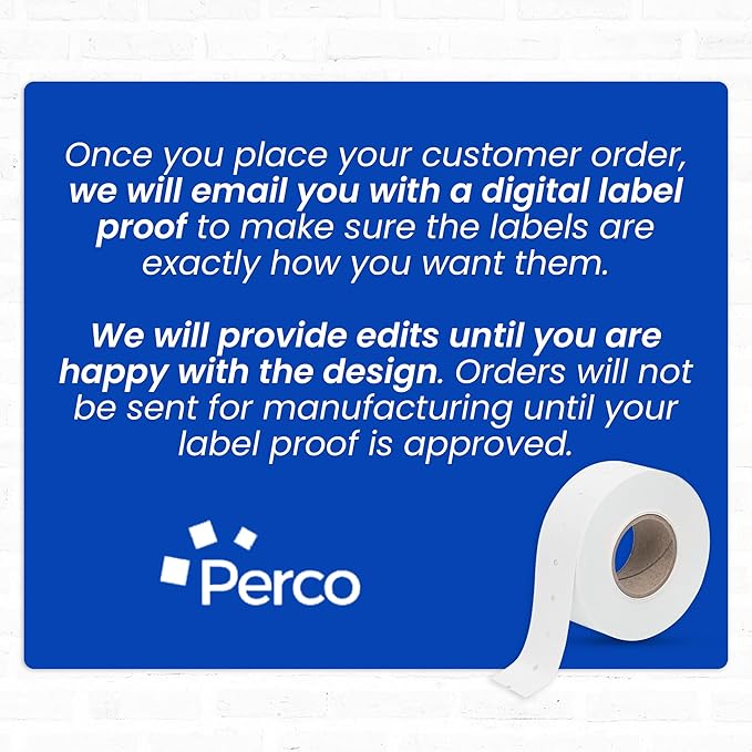 Custom Price and Date Labels for Perco Lite, X, Plus and Perco Pro 1 Line Guns - Choose Color, Font and Imprint - 10 Sleeves, 80,000 Labels