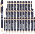 50 Pack Personalized Custom Pens with Stylus Bulk Ballpoint Pens Engraved with Logo Text Name for College Business Promotion Graduate Wedding Birthday Christmas (Deep Blue)