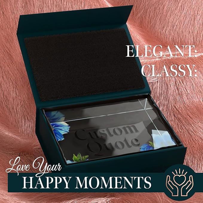 Custom Acrylic Sign Personalized, Custom Desk Name Plate, 18 Styles, (4"x6"), With Gift Box, USA Made by Acryluxe. (Meconopsis)