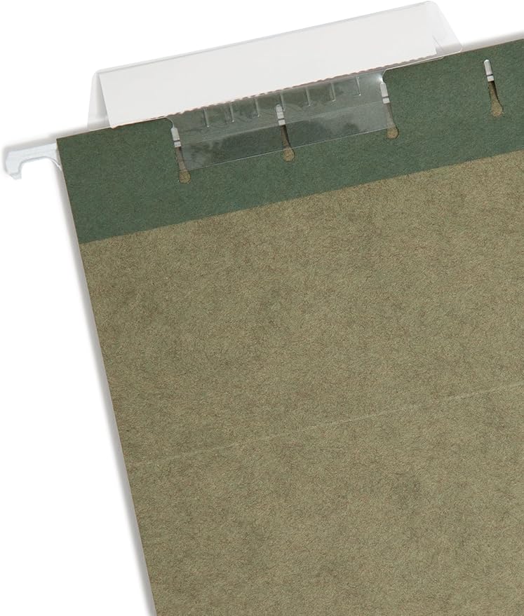 Smead Hanging File Folder with Tab, 1/3-Cut Adjustable Tab, Legal Size, Standard Green, 25 per Box (64135)