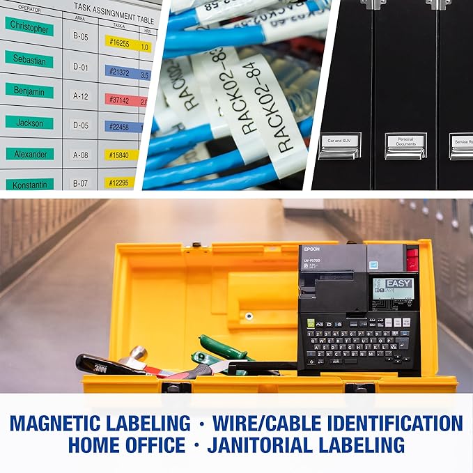 LABELWORKS Epson LW-PX750 Industrial Label Maker Kit - Complete Kit with Accessories, Compatible with Large Variety of Tape Types, Portable Handheld Label Printer