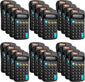 24 Packs Pocket Size Mini Black Calculator Basic Calculators for Handheld Angled Students 8 Digit Display Solar Battery Dual Power Small Calculator for Students Kids Home Office