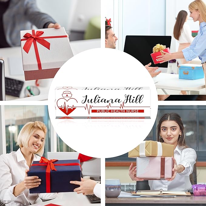 Personalized Name Plate for Desk, Nurse Office Decor for Women and Men, Employee Appreciation Gifts (Nurse Funds)