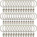 LLPJS 40 Pack Metal Curtain Rings with Clips, Curtain Clip Rings Hooks for Hanging Drapery Drapes Bows, Curtain Rod Rings 1.5 inch Interior Diameter, Matte Silver