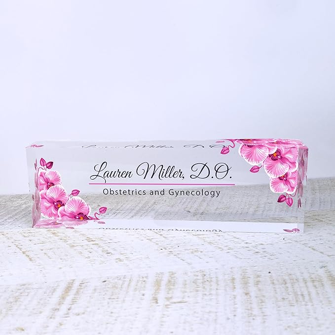 Desk Name Plate for Women, Acrylic Desk Name Plaque, Chiropractor Gift, Personalized Name Plate for Desk, Executive Custom Desk Name Plate