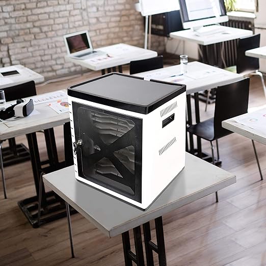 Pearington Fully Assembled 10 Device USB Charging, Syncing and Storage Cabinet for iPads, Chromebooks and Laptops Up to 10.1-inch Screen Size, Surge Protection, Locking Front Door, DT310PS