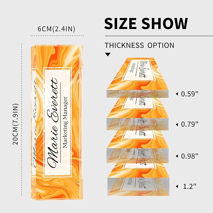 Custom Orange Acrylic Office Accessory | Personalized Boss Appreciation Gift