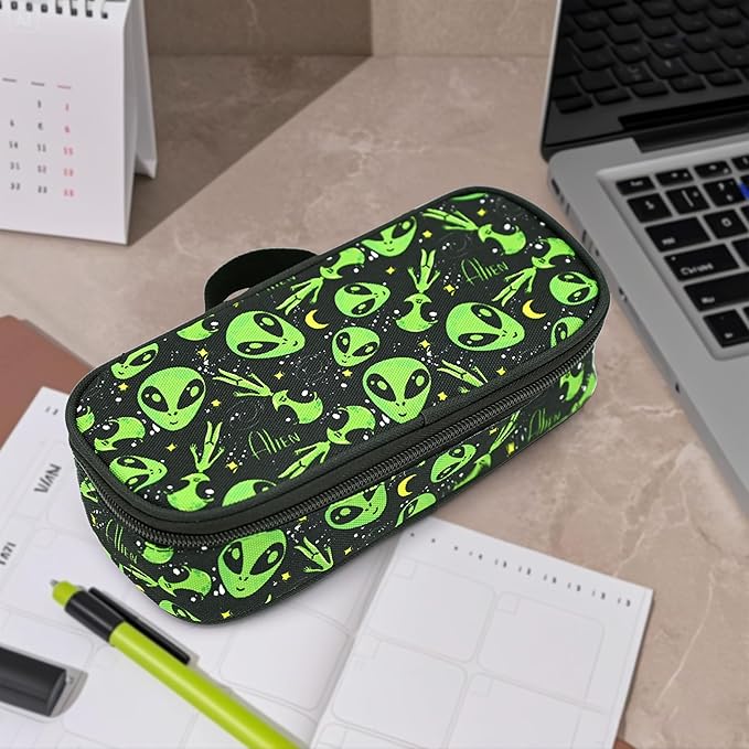 Alien Pencil Case Pencil Pouch Large Capacity Pen Bag School Office Organizer Stationery Storage Box For Girls Boys Teen Kids