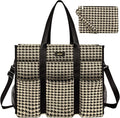 IBFUN Utility Tote Bag with 14/24 Pockets Zip Top Teacher Tote Bag for Teacher/Work Women
