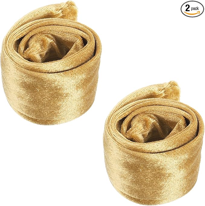 PATIKIL 2.6ft Chandelier Chain Cord Cover, 2 Pcs Velvet Cloth Fabric Chain Sleeve Decorative Cord Covers for Chandelier Wires Swing Cable, Zipper Style, Gold