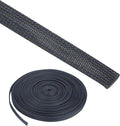 25ft PET Expandable Wire Loom 1 Inch, PET Braided Wire Sleeving Cable Management Sleeve Tubing [for Audio Video Home Office Cord Protector]-Black Blue
