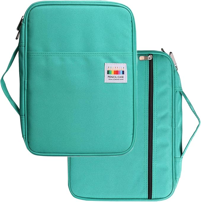 BOMKEE Coloring Pencil Case 220 Slots Pencils/Gel Pens Organizer Waterproof Travel Case Zipper Carrying Portable Pencil Markers Pen Holder Bag for Painter Writers