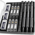 Nicpro HD1000 0.5 mm Art Mechanical Pencil Set in Case, 3 PCS Weatherproof Mechanical Pencils with 6 Tube HB Refills, Eraser, Weatherproof Barrel for Outdoor Writing Marking Drafting Drawing Sketching