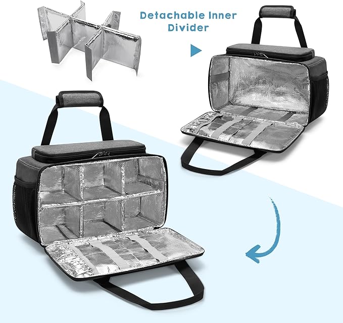 Marker Storage Bag Marker Case Organizer Hold up to 216 Markers, Carrying Case with Shoulder Strap and Handle, with Dividers and Easy Cleaning Liner (Markers Length up to 5.1"/13 cm), Grey