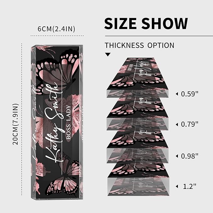 Custom Name Plate for Desk | Personalized Desk Name Plate | Personalized Boss Employee Appreciation Gifts | Acrylic Name Plate Office Desk Accessories