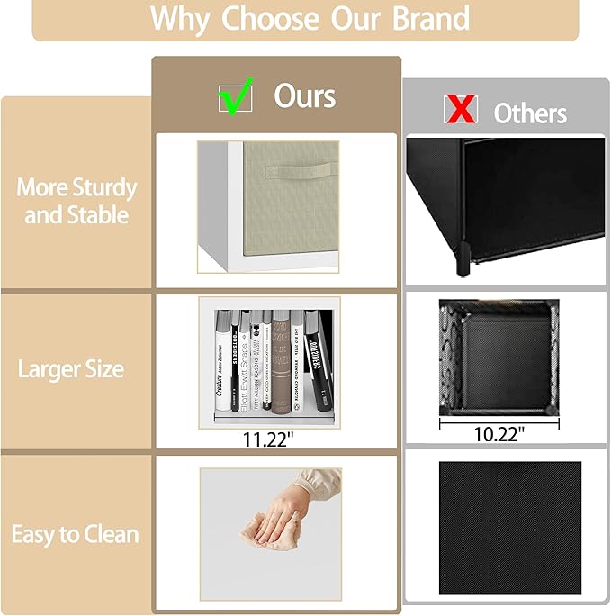 Bookshelf Cube Storage Organizer, 8-Cube Shelf Bookcase with Storage Bin, Modern Wood Open Shelf for Living Room, Bedroom, Home Office, White