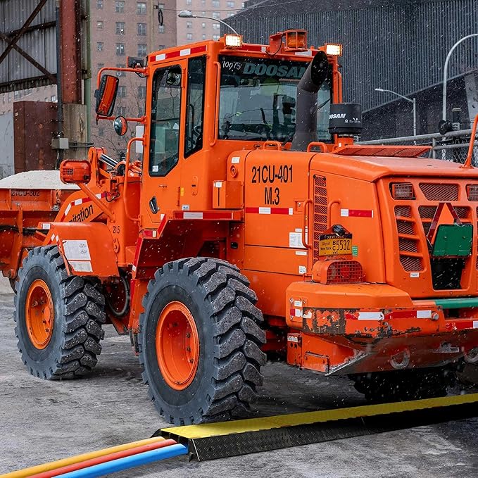 Yescom Cable Ramp Protector 3 Channel Garden Hose Protecitive 44000 Lbs Load Capacity Heavy Duty, 35.43"x23.62"x4.33" Speed Bump for Road, Driveway, Walkway and Commercial Use