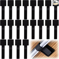 20pcs Hook and Loop Cable Ties, 3.55 Inch Self Adhesive Cable Management Straps for Desktop Network Wires, Adjustable Reusable Appliances Cord Organizer for Office Home Desk - Black