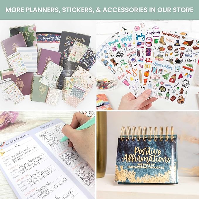 bloom daily planners HARDCOVER 2026 Planner (January to December) - 8.5” x 11” Weekly & Monthly Dated Agenda Organizer Book with Stickers & Tabs - Beige Bouquet