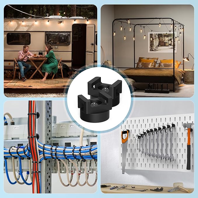 AIYOTAR 220pcs Heavy Duty Zip Tie Organizer Kit - Includes 200pcs Zip Ties & 20pcs Magnet Mounts, Wire Clamps, Holders for Home Office Car Garage Cable Management