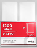 enKo 3-1/2 x 5 inches Label - White Blank - 4 Up Per Sheet Shipping Address Mailing Labels for Laser Inkjet Printer (300 Sheets, 1200 Labels)