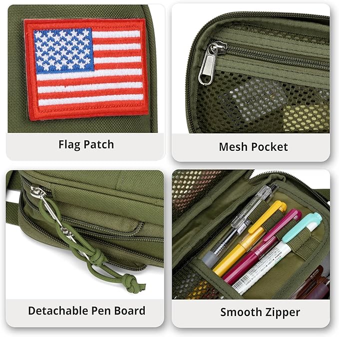 ATRIPACK Pencil Case Big Capacity High Large Storage Tactical Small Tool Pouch Bag Marker Pen Case Stationery Bag Travel Holder School College Office Organizer for Kids Men Women Adult Teens (Green)