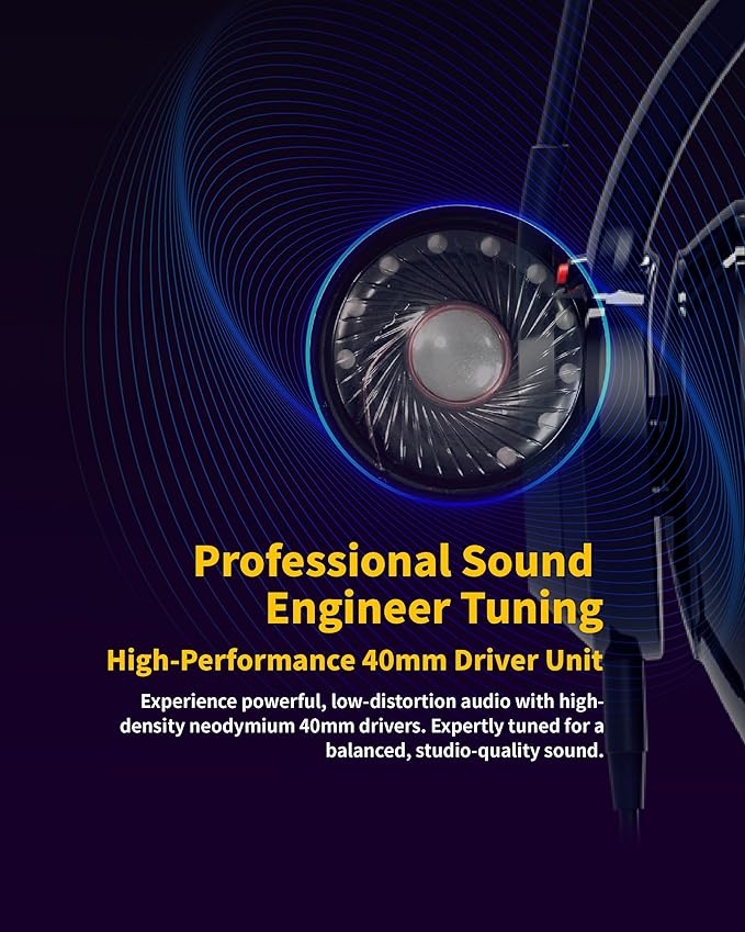 KURO X-Ear 1 Gaming Headset, AI Gesture Control, 7.1 Surround, 3D Live Recording, Transparency Mode, Noise-Canceling Mic, USB-C, LED Modes, Multiplatform Compatible
