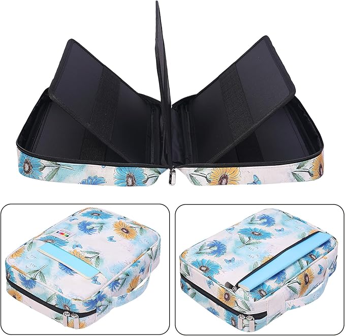 BOMKEE Coloring Pencil Case 220 Slots Pencils/Gel Pens Organizer Waterproof Travel Case Zipper Carrying Portable Pencil Markers Pen Holder Bag for Painter Writers