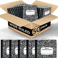 Rosmonde 50 Pack Composition Notebooks Bulk, Wide Ruled Composition Notebook, 200 Pages (100 Sheets), 9-3/4 x 7-1/2, Black Marble, Bulk School Supplies, Office Notebooks, Bulk Notebooks for School
