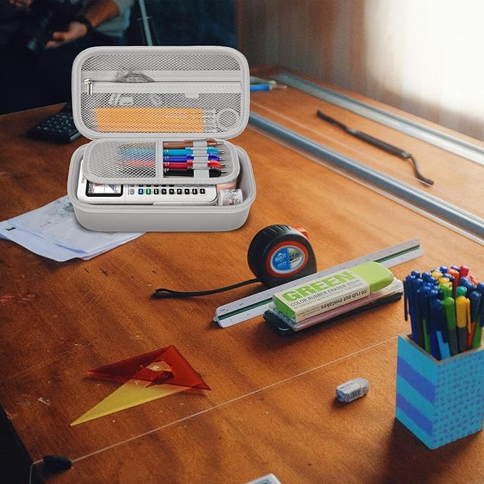 Pencil Case Pen Pouch Bag, Large Capacity Pencils Organizer Holder Office College Stationery Pen Marker Storage Supplies for adults, NOT INTENDED FOR USE BY CHILDREN 12 AND UNDER, Box Only (Grey)