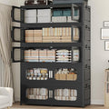 250GAL Extra Large Storage Bins with Lid, 1000QT Storage Bins with Wheels, Folding Closet Organizer, Stackable Collapsible Plastic Storage Containers for Home, Office, Kitchen, 5Pack Black