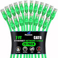 Maximm Cat 6 Ethernet Cable 7 ft (20-Pack) - High-Speed LAN Cable, Internet Cable, Patch Cable, and Network Cable - UTP, 10Gbps, 550MHz Ethernet Cord - Green