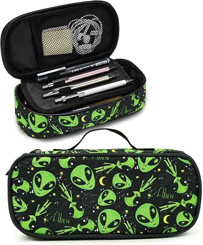 Alien Pencil Case Pencil Pouch Large Capacity Pen Bag School Office Organizer Stationery Storage Box For Girls Boys Teen Kids